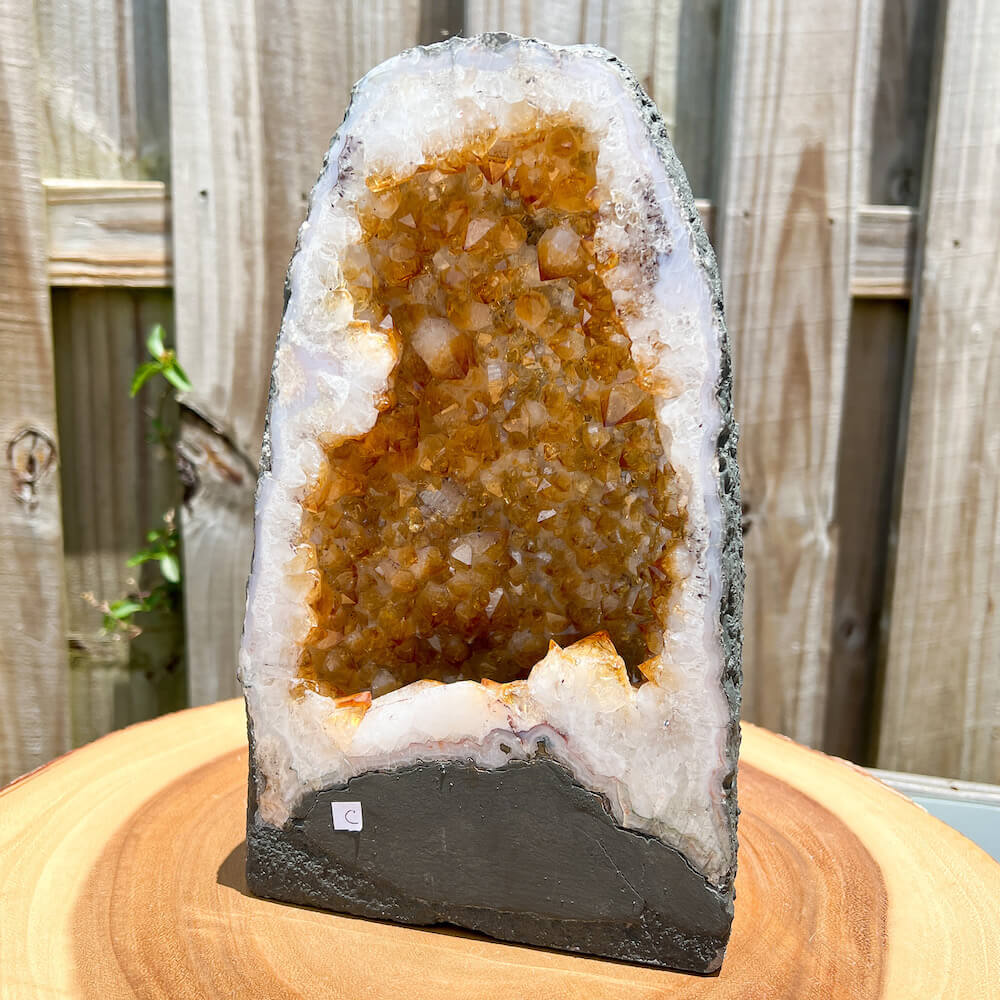 Buy Magic Crystals 11.1 lbs - Large Druzy Heated Citrine Cathedral #C, Amethyst Stone, Purple Amethyst Point, Stone Point, Crystal Point, Amethyst Tower, Power Point at Magic Crystals. Natural Amethyst Gemstone for PROTECTION, PEACE, INSPIRATION. Magiccrystals.com offers FREE SHIPPING and the best quality gemstones. 