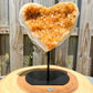 Looking for a 12.8 lbs - Beautiful Large Druzy Heated Citrine Heart on a stand - #14? Shop at Magic Crystals for Citrine Druzy Cluster, Raw Citrine Cluster, Citrine Crystal cluster, Citrine Crystal, Large Citrine Cluster. Citrine is a stone of manifestation, imagination, and personal will for Home Decor