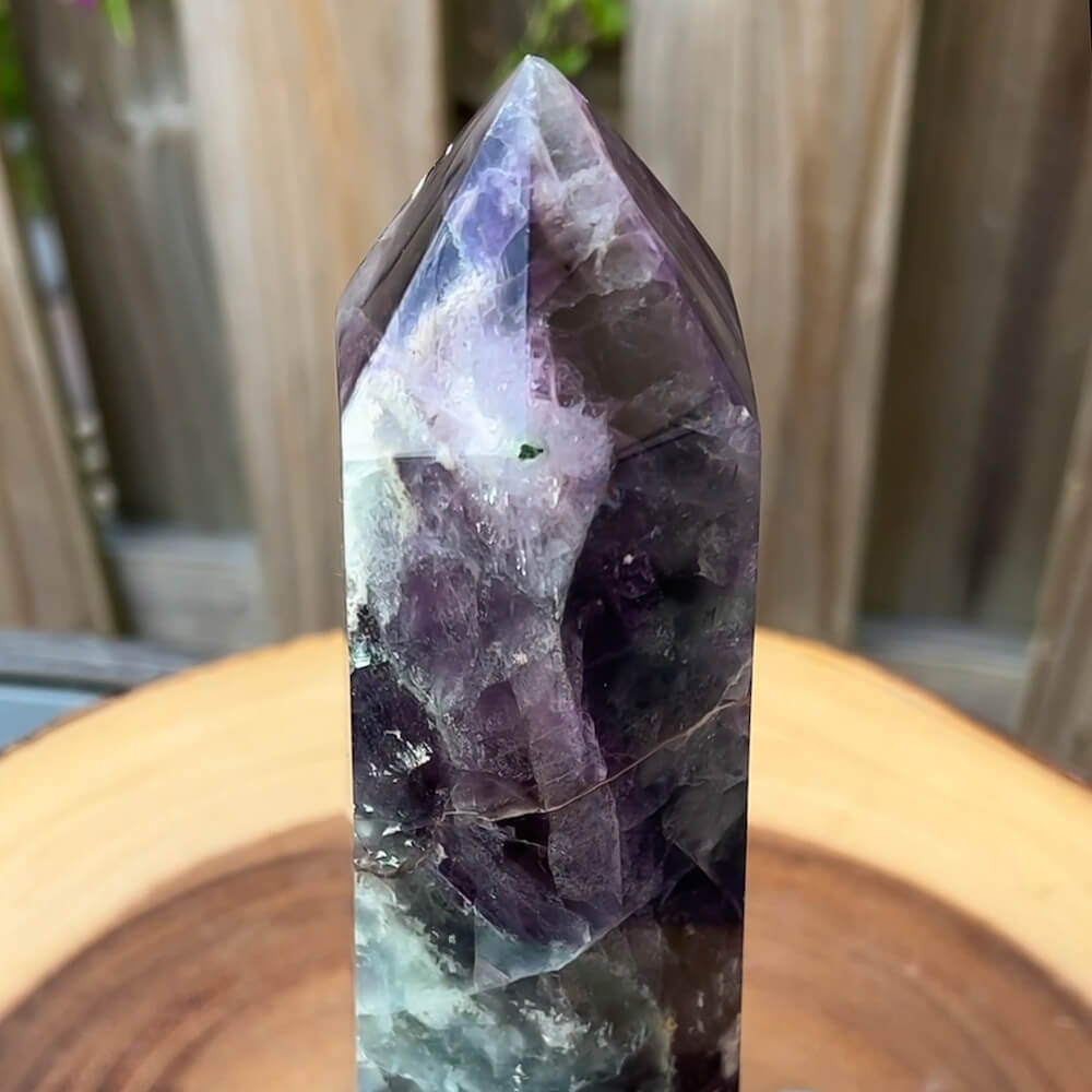 Looking for Large Natural Multicolor Fluorite Obelisk - Fluorite Towers? Shop at Magic Crystals for Fluorite Polished Point, Fluorite Stone, Purple Fluorite Point, Stone Point, Crystal Point, Fluorite Tower, Power Point. Natural Fluorite Gemstone for INTUITION. Magiccrystals.com offers the best quality gemstones.