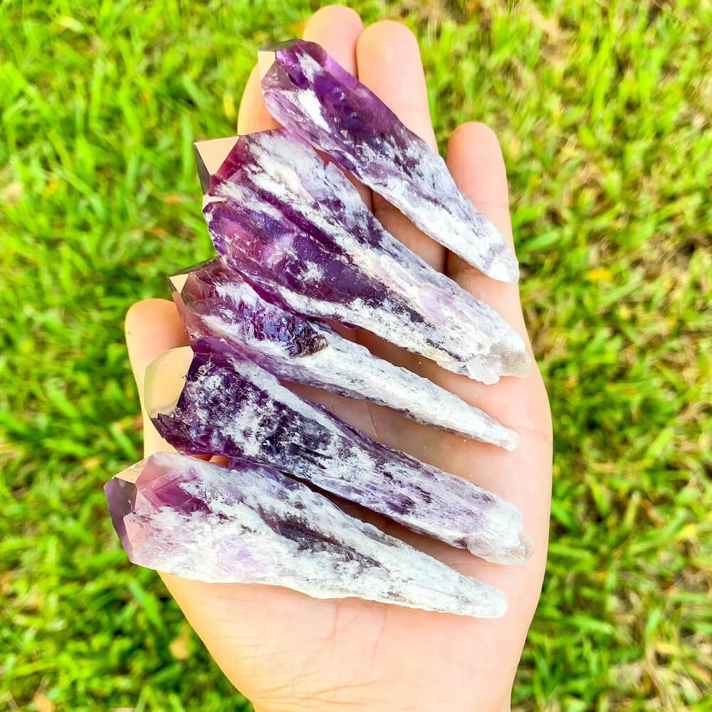 Buy at Magic Crystals Large Dragons Tooth Amethyst Crystals - Amethyst dog tooth. Natural Raw Amethyst Point, Healing Crystal, Meditation and Healing Tool. Natural Amethyst Gemstone for PROTECTION, PEACE, INSPIRATION. Amethyst is a stone that has been known to help with meditation.
