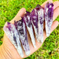 Buy at Magic Crystals Large Dragons Tooth Amethyst Crystals - Amethyst dog tooth. Natural Raw Amethyst Point, Healing Crystal, Meditation and Healing Tool. Natural Amethyst Gemstone for PROTECTION, PEACE, INSPIRATION. Amethyst is a stone that has been known to help with meditation.