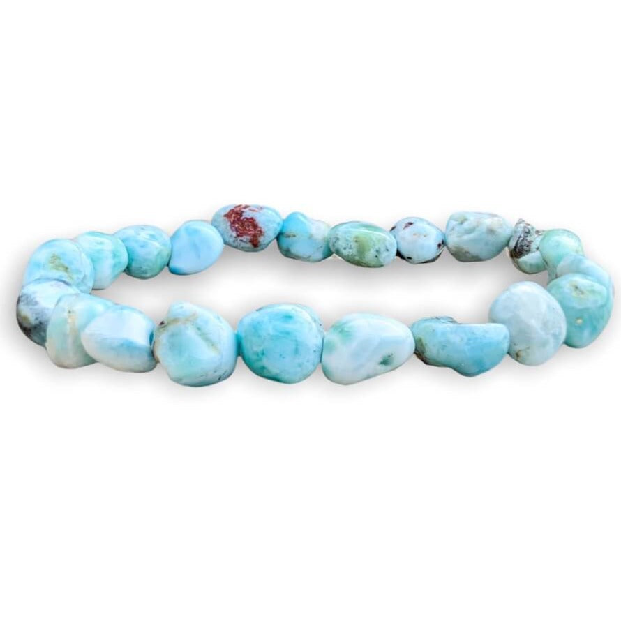 This lovely, rare, and spectacular mineral gem called Larimar is found in the Dominican Republic. Shop Genuine AAA Larimar Bracelet, Aquamarine Bracelet at Magic Crystals. We carry Larimar Bracelet, Larimar Jewelry, Anxiety Bracelet, Gift For Her, Mala. Magiccrystals.com carries the essence of the ocean.
