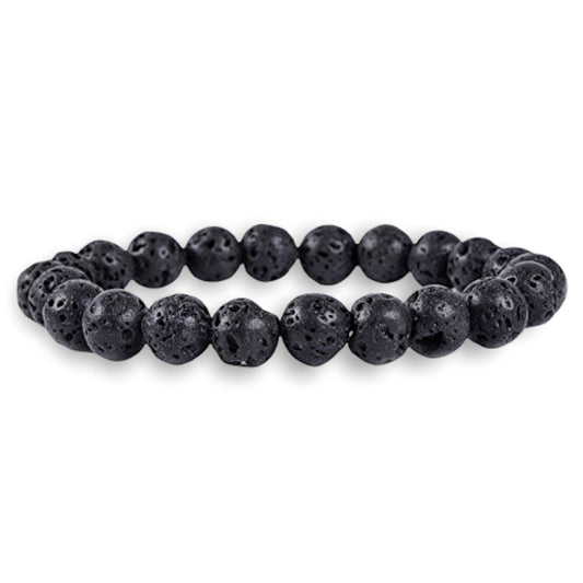 Looking for Natural Lava Stone Beaded Bracelet? Shop for Lava Jewelry at Magic crystals. Lava Stone Bracelet Bracelet made of natural gemstones and Lava stones for Oils Diffuser. Wrist Size: 7"-7.5" inches. Protection, Root chakra, Stabilizing and grounding. FREE SHIPPING available.