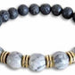Lava Stone and Zebra Jasper Bracelet - Jasper Jewelry - Magic Crystals