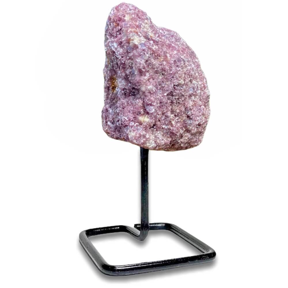 Lepidolite Point on Stand. Looking for One Rough Black Lepidolite Metal Stand, Lepidolite Chunk on Stand, Point on Stand Pin, Lepidolite Stone, Rough Lepidolite, Raw pink and purple stones? Shop for our genuine gemstones. FREE SHIPPING AVAILABLE at Magic Crystals ! Lepidolite Gemstone for OPTIMISM AND BALANCE