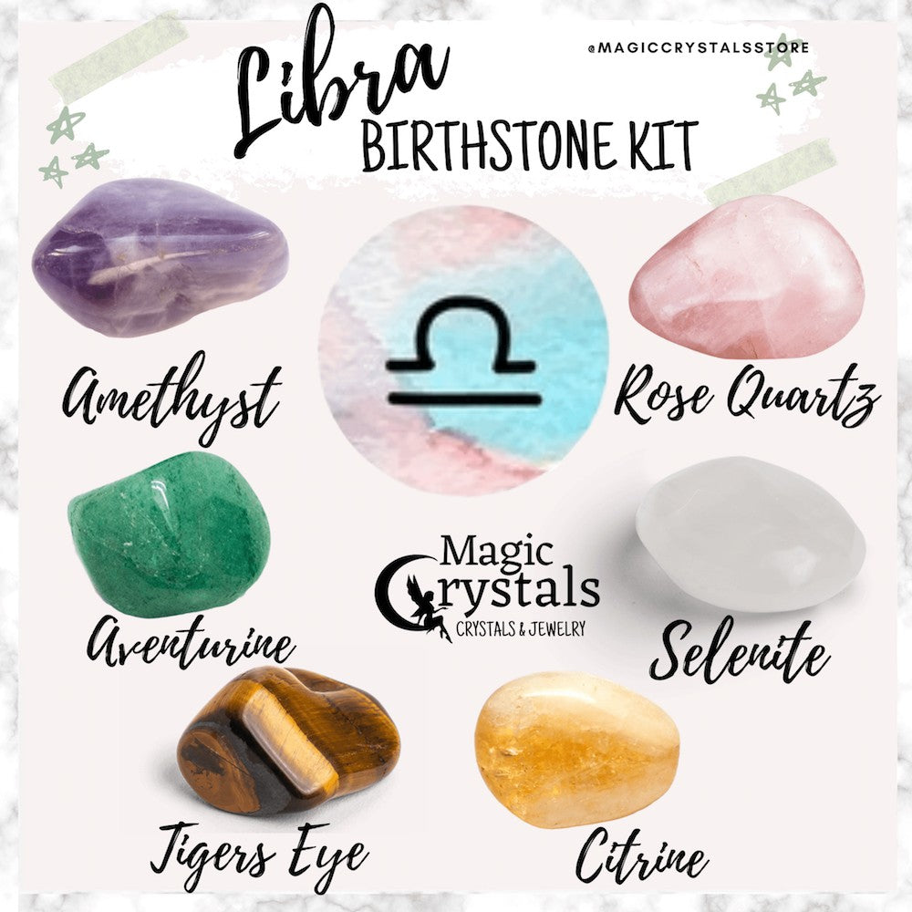 Lucky Libra Libra Zodiac Crystal Set - Crystals for Libra - Magic Crystals