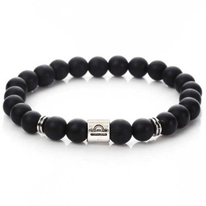 Libra-Zodiac-Sign-Bracelet-Black-Onyx-Matte-Stone-MagicCrystals. Zodiac Bracelet, Constellation Bracelet, Horoscope Astrology Bracelet, Scorpio Libra Virgo Sagittarius Bracelet Zodiac Sign jewelry. Buy Libra Constellation Bracelet, Libra Sign Birthday Gift, Zodiac Gifts, Zodiac Bracelet in Magiccrystals.com. FREE SHIPPING AVAILABLE. Libra Beaded Bracelet. Libra gift. 8mm beads