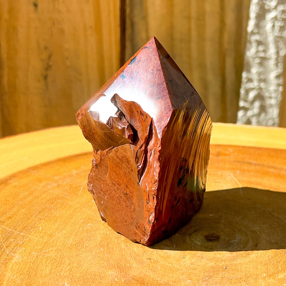 Mahogany-Obsidian-Power-Point. Looking for a Polished Point - Stone Points - Crystal Points - Power Point - Crystal Point Large - Crystal Point Tower - Stone Point? MagicCrystals.com has a wide variety of crystal points to power you grid!. These are used as an Alter Crystal Tower.  Magic Crystals offers free shipping! Crystal Grid Point