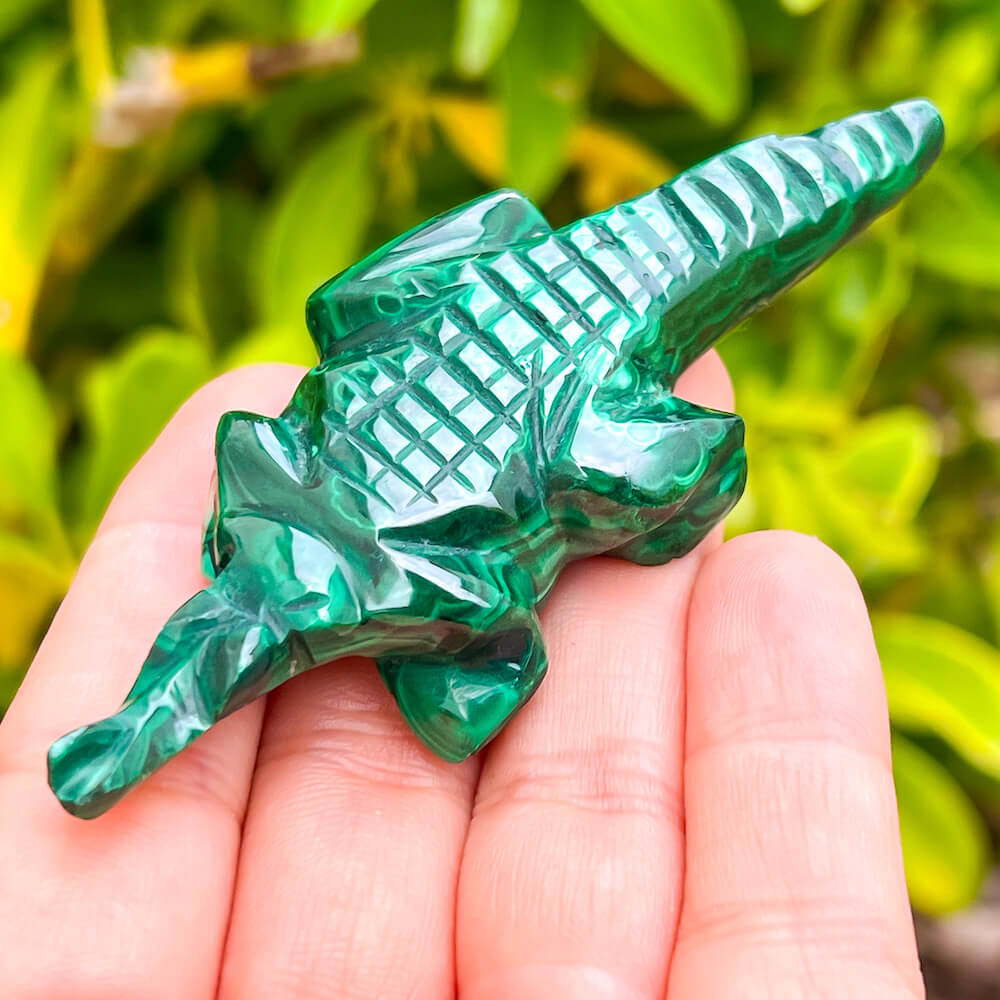 Genuine Malachite. Shop at Magic Crystals for Genuine Malachite Crocodile - Natural Malachite Crocodile Carving from Congo. Malachite Animal, Gifts for Her, Gifts for Him, Crystal Gemstones, Home Decor. FREE SHIPPING AVAILABLE. Hand Carved Malachite Stone Crocodile, Home Decor, Crystal Healing, Mineral Specimen.