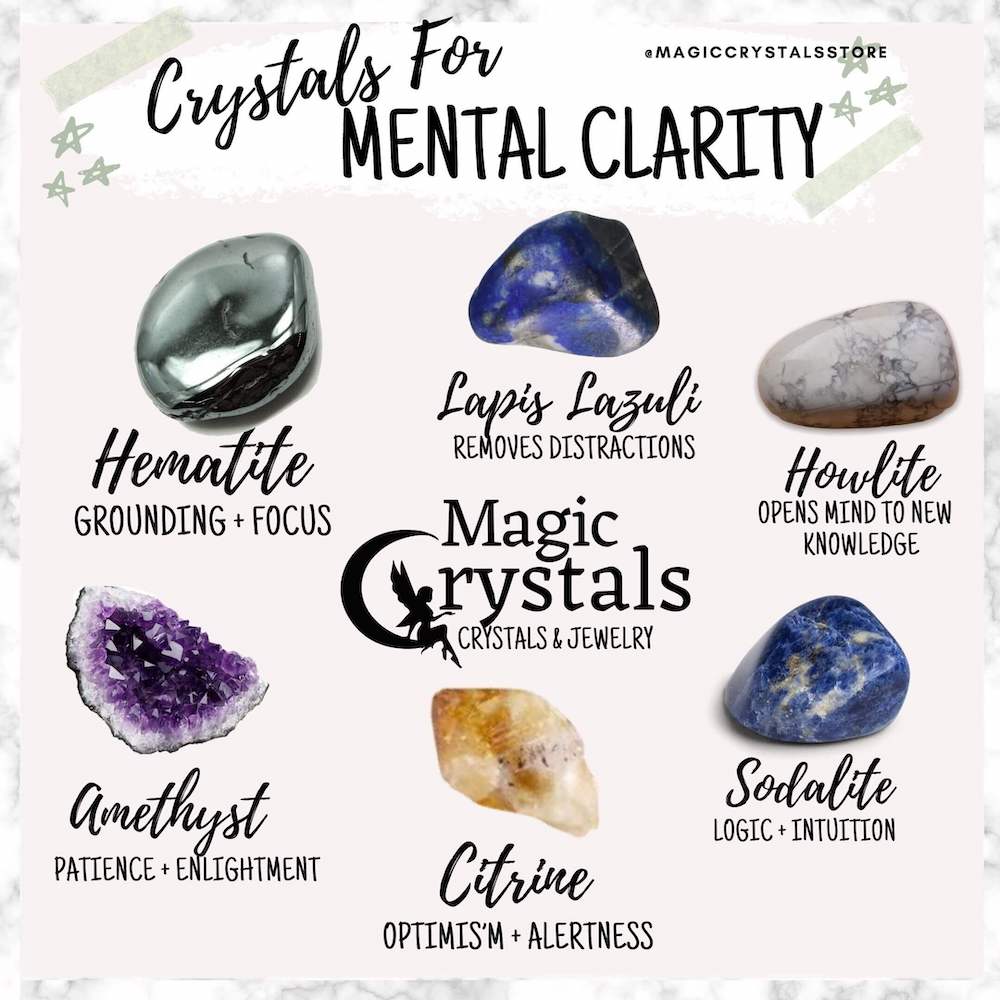 Shop for Mental Clarity Crystal Set - Stones for Mental Clarity at Magic Crystals. Magiccrystals.com made up of several uniquely paired gemstones that resonate strongly with the energy and vibration of focus, mental clarity, and tranquility. FREE SHIPPING available.