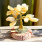 Buy Golden Wired Citrine with Pyrite Tree - Stone Tree in Magic Crystals.  Citrine money luck joy. Magic Crystals has a variety of HOME DECOR made of crystals and gemstones. Gemstone tree. Birthstone tree sculpture. Hematite chunks gift. FREE SHIPPING AVAILABLE. perfect Unique Gift. Gift for Her and Xmas Gift for men