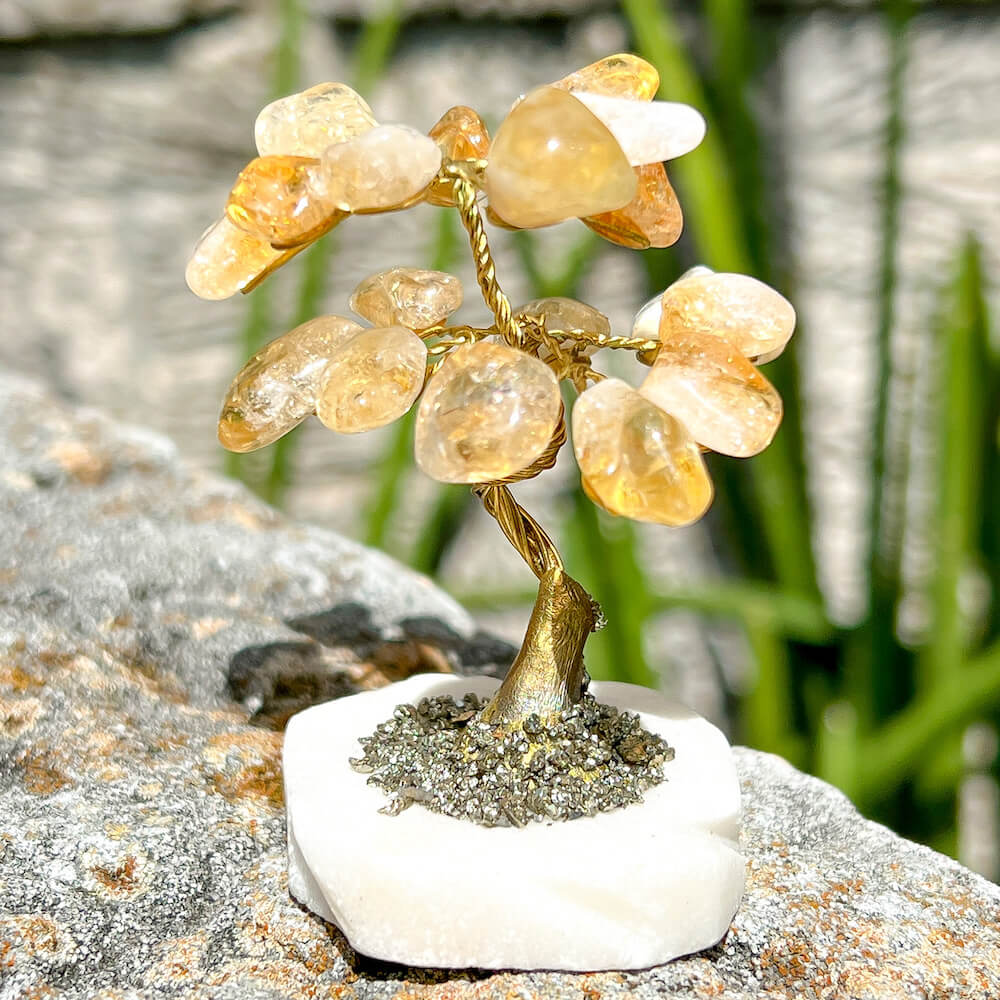 pyrite money tree Golden Wire Gemstone Tree with Pyrite - Stone Tree
