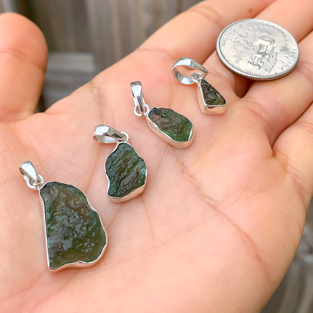 Moldavite Stone Necklace Meteorite tektite Necklace Magic Crystals