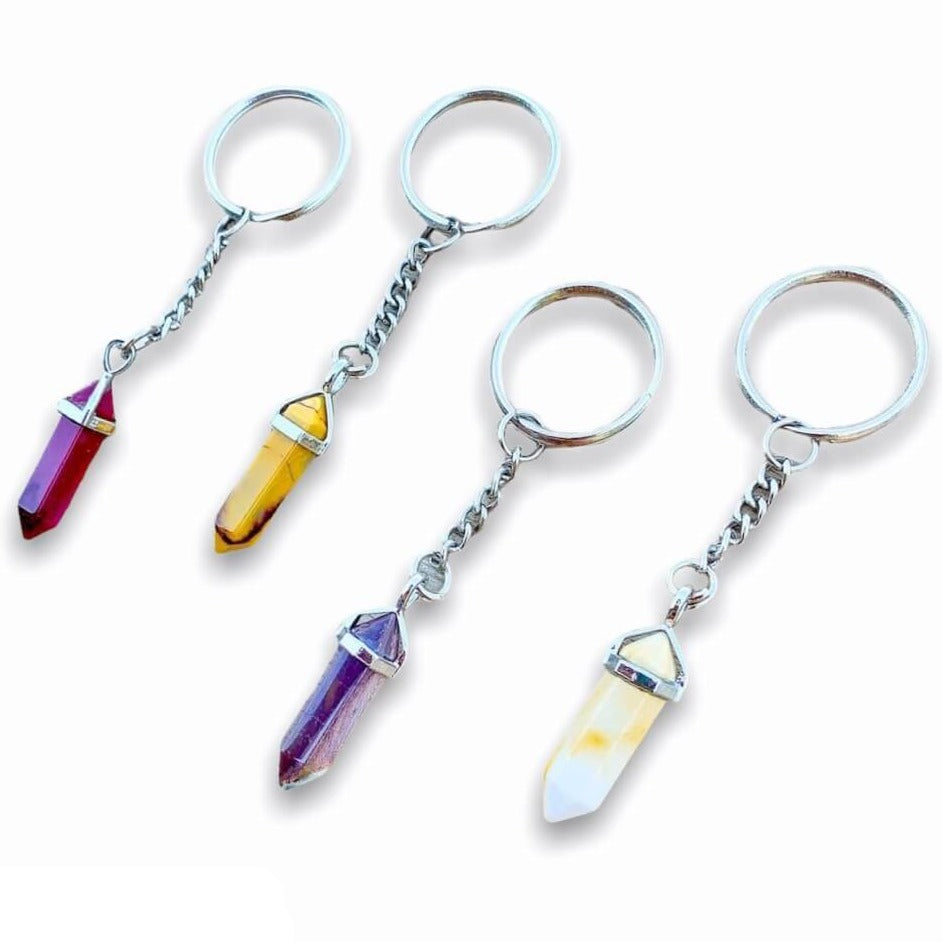 Mookaite Jasper Double Point Keychain,Crystal Keychain, Magic Crystals