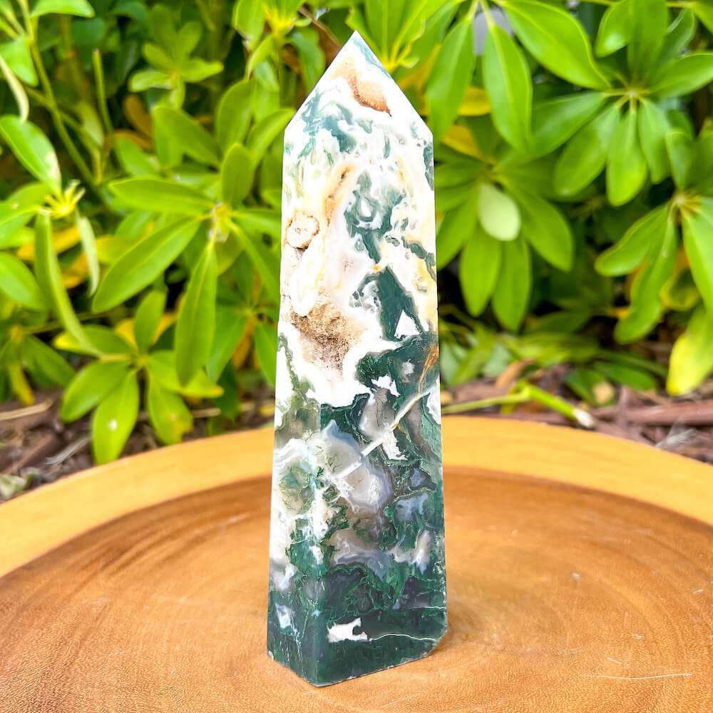 Looking for Tree Agate Obelisk, Moss Agate Crystal Obelisk? Shop Crystal Obelisk Carving, Gemstone Obelisk, Healing Crystal, Crystal Collection, Crystal Gift at Magic Crystals. Natural Moss Agate Stone. Sacral Chakra. Energy Reiki Point. Moss Agate restores vitality and stimulates creativity with FREE SHIPPING AVAILABLE.