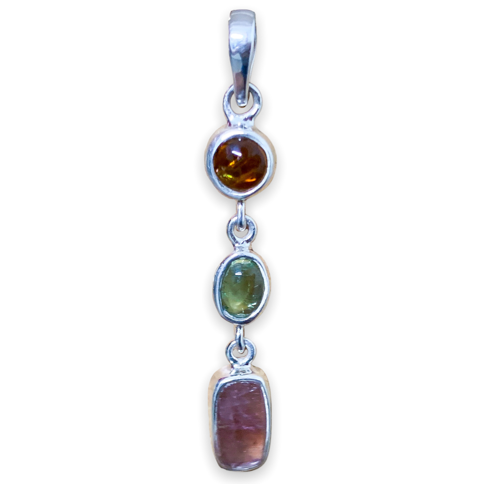 Looking for Multi-Color Jewelry? Shop at Magic Crystals for Sterling Silver quality gemstones. Made with high-quality genuine natural polished Multi-Color Tourmaline crystals in genuine 925 Sterling Silver stamped. FREE SHIPPING AVAILABLE.  Tourmaline Stone in 925 Sterling Silver Necklace
