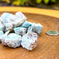 Larimar from Dominican Republic Ocean. Shop Genuine Larimar Rough stone at Magic Crystals.  Gift For Her. Larimar gemstones. Find Raw Larimar Rough Stone  - Healing Crystals and Stone - throat Chakra with FREE SHIPPING available. Unpolished Larimar. Ocean Stone