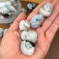 Looking for a Beautiful Rainbow Moonstone Tumbled Stone - Moonstone Stone?  Shop at Magic Crystals for Healing Crystal Balls, Rainbow Moonstone Balls, Flashy Rainbow Moonstone Crystal, Healing Crystal Ball. White Flashy Blue Feldspar Crystal Ball, Housewarming Gift Home Décor, Natural Stone Hand Carved Crystal, Moonstone.