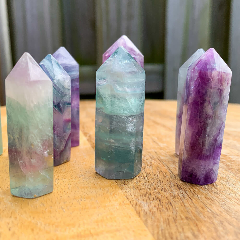 Looking for Natural Watermelon Fluorite Obelisk - Fluorite Towers? Shop at Magic Crystals for Fluorite Polished Point, Fluorite Stone, Purple Fluorite Point, Stone Point, Crystal Point, Fluorite Tower, Power Point. Natural Fluorite Gemstone for INTUITION. Magiccrystals.com offers the best quality gemstones.