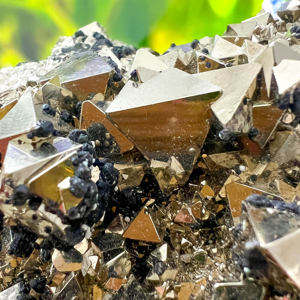 Shop for AAA Quality Octahedral Pyrite from Peru - Fools Gold from Magic Crystals. Tetrahedron PYRITE Crystal Cluster. Pyrite Chunk on Stand, Triangular Pyrite Cluster, Fools Gold. Pyrite Protect Stone, Rough Pyrite. We carry a wide variety of clear quartz gemstones, and quartz specimens. FREE SHIPPING AVAILABLE.