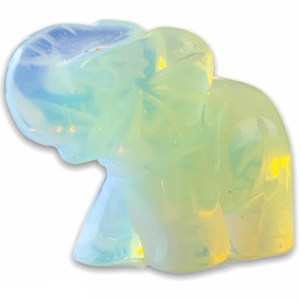 Looking for carved animals? Shop for our unique genuine Opal, Opalite, Handmade Natural Crystal Carved, Malachite elephant, crystal elephant, carved elephant, Quartz Crystal Elephant, Carving for Reiki healing. Opalite Crystal ELEPHANT Shaped-Stone at Magic Crystals, with FREE SHIPPING available. Opalite stones.