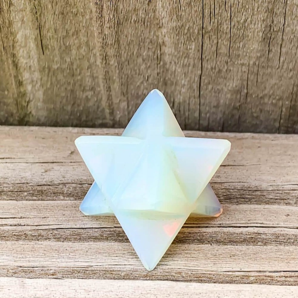 Merkaba Healing Crystals are known for activation of the Light Body merged with the Physical Body in Awakening deep Spiritual Transformation. Shop for Opalite Stone Crystal Merkaba - Sacred Geometry Star at Magic Crystals. Magiccrystals.com has Merkaba Necklace, gemstone Merkabahs, and Sacred Geometry sets