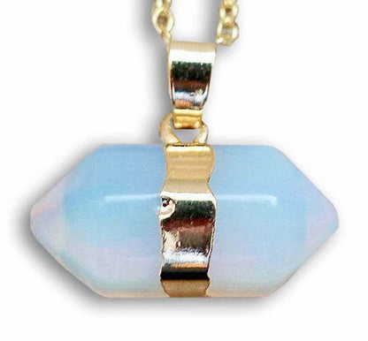 Find the best selection of opalite pendants here at MagicCrystals.com. Opalite stabilizes mood swings and helps in overcoming fatigue. Our double point opalite gemstone pendant is a delightful way to enjoy the beauty and energy of crystals at all times. Shop at www.magiccrystals.com