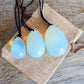 Opalite Yoni Eggs Set. Free Shipping Available. Buy from Magic Crystals . Yoni Eggs 3-pcs Yoni Eggs Certified  jade eggs, Drilled, with String. Yoni Eggs are highly polished semi-precious gemstones carved especially for the female Yoni (vagina). Natural Yoni Eggs Set - Yoni Eggs drilled.