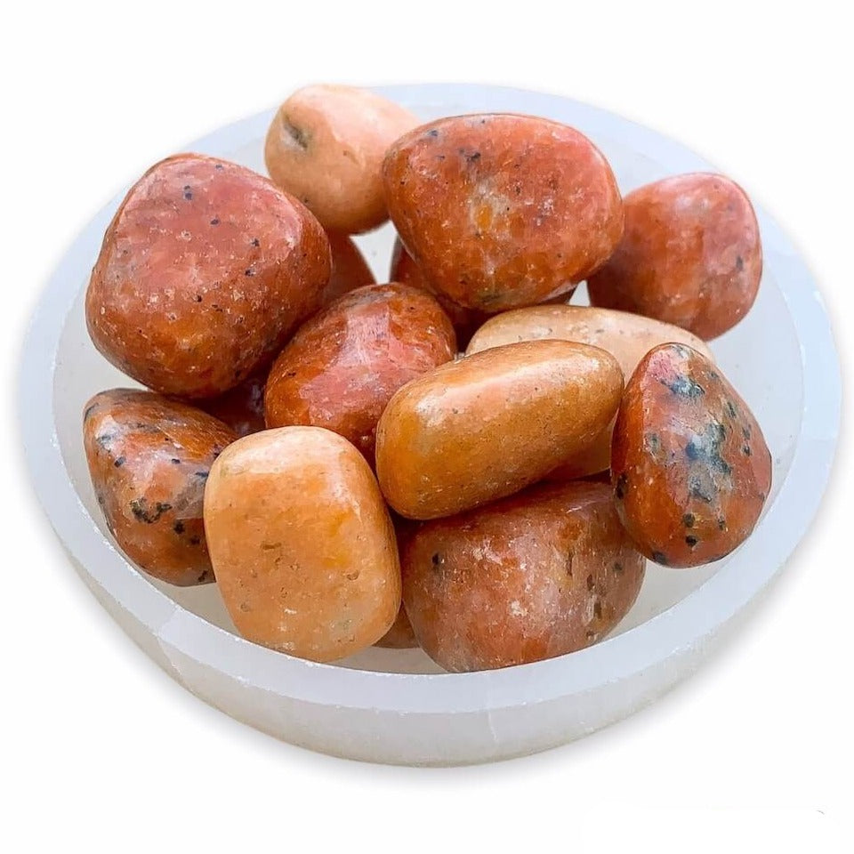 Buy Orchid Calcite Tumbled Stone? Shop at Magic Crystals  Polished Orange Calcite & Black Tourmaline Stones, Reiki Healing Crystals, Sacral Chakra, Passion, Protection | Bulk Crystals. Powerful for connecting with source energy.  FREE SHIPPING available. Orange Stone Calcite Stone.