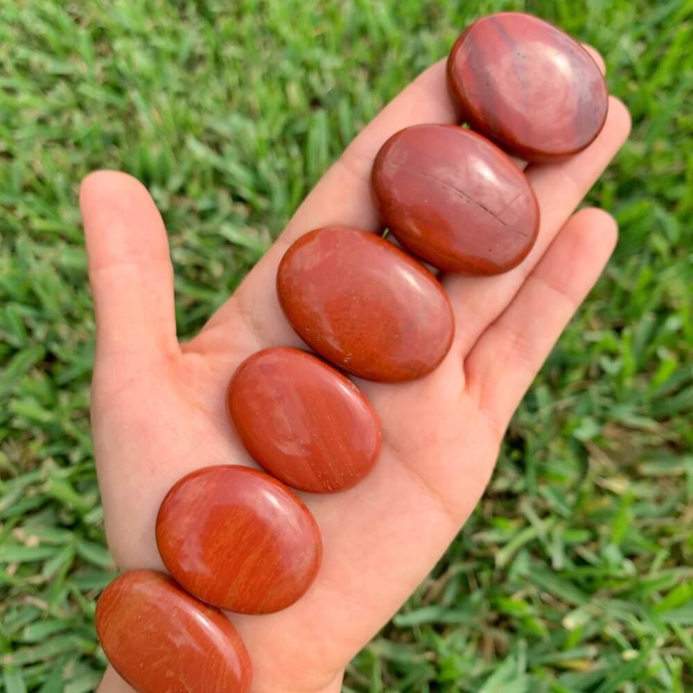 Red-Jasper-Palm-Stone. Natural Gemstone Palm Stone.Looking for Natural Gemstone Palm Stone - Worry Meditation Stones? Shop at magiccrystals.com . Magic Crystals carries Palmstones - Meditation Stones with FREE SHIPPING AVAILABLE. Empathetic, supporting and glowing with soft, pretty color, this Jade palm stone is a wonderful crystal gift for someone you love. 