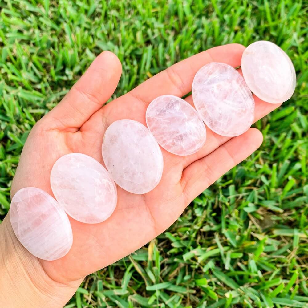 Rose-Quartz-Palm-Stone. Natural Gemstone Palm Stone.Looking for Natural Gemstone Palm Stone - Worry Meditation Stones? Shop at magiccrystals.com . Magic Crystals carries Palmstones - Meditation Stones with FREE SHIPPING AVAILABLE. Empathetic, supporting and glowing with soft, pretty color, this Jade palm stone is a wonderful crystal gift for someone you love.
