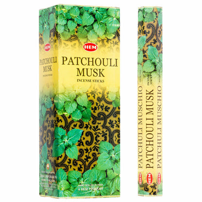 Shop for HEM Patchouli Musk Incense Sticks Natural Essence - Patchuli Muschio Incienso at Magic Crystals. Quality incense from HEM, one of the leading incense makers in India. HEM is world famous for its traditional incense made from select woods, resins, florals and fine essential oils.