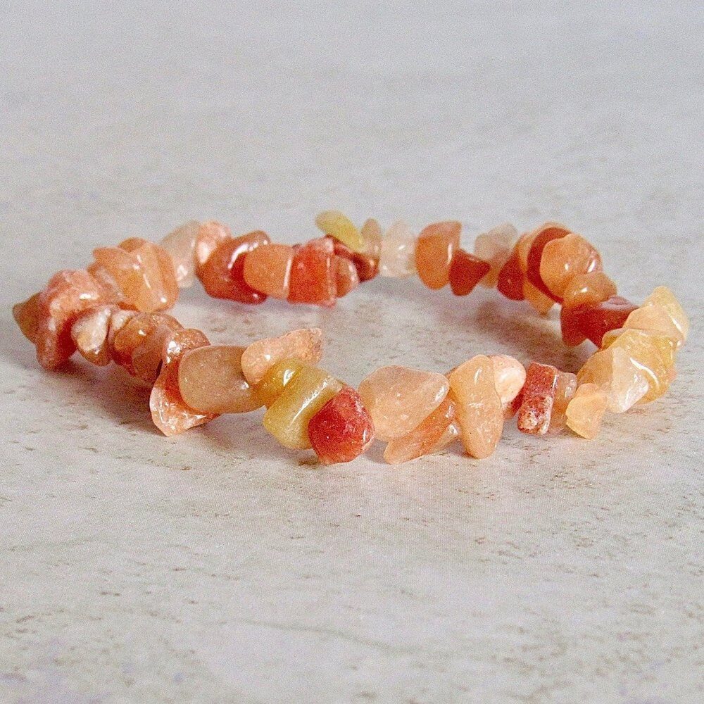 Peach-Aventurine-Bracelet. Check out our Gemstone Raw Bracelet Stone - Crystal Stone Jewelry. This are the very Best and Unique Handmade items from Magic Crystals. Raw Crystal Bracelet, Gemstone bracelet, Minimalist Crystal Jewelry, Trendy Summer Jewelry, Gift for him and her. 