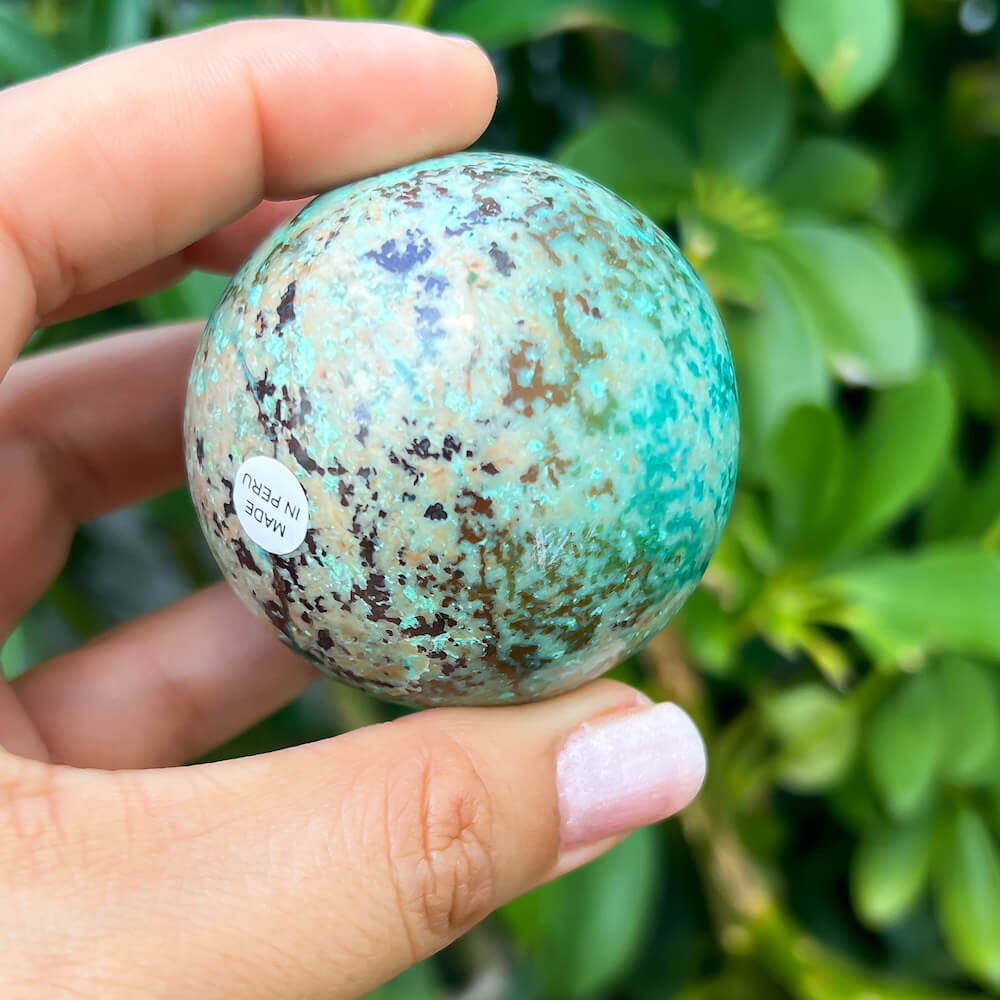 Looking for genuine turquoise tumbled stones? Shop at Magic Crystals for Healing crystal and stone, turquoise necklace, turquoise. Natural Turquoise. Jewelry, raw turquoise, and more. FREE SHIPPING avalailble. healing crystals and stones - throat chakra. Peruvian-Turquoise-Sphere-B
