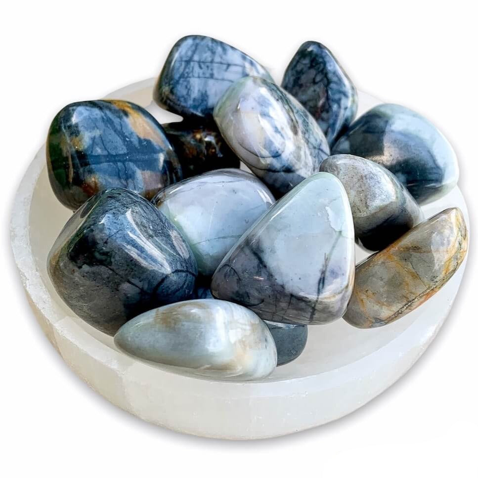 Looking for Picasso Jasper Tumbled Stone? Shop at Magic Crystals for Polished Picasso Stones, Reiki Healing Crystals, Healing Stones, Grounding, Creativity, Relationship Renewal. Picasso Marble is a tumble stone has FREE SHIPPING available.