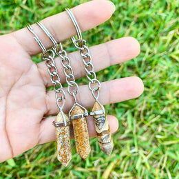 Picture Jasper Double Point Keychain- Jasper Keychain - Magic Crystals