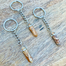 Picture Jasper Double Point Keychain- Jasper Keychain - Magic Crystals