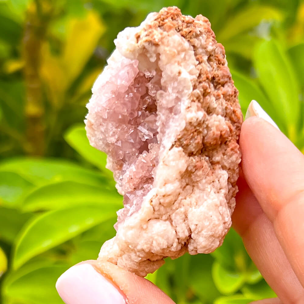 Pink Amethyst Crystal Geode piece from Argentina