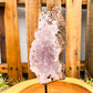 Buy Magic Crystals Pink Amethyst Polished Point, Pink Amethyst Slab #O with Druzy Pockets on a stand. Pink Amethyst Slab - Druzy Amethyst Stone on Stand, Point, Stone Point, Crystal Point, Amethyst Stones on stand at Magic Crystals. Natural Amethyst Gemstone for PROTECTION, PEACE, INSPIRATION. Magiccrystals.com