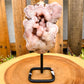 Buy Magic Crystals Pink Amethyst Polished Point, Pink Amethyst Slab #R with Druzy Pockets on a stand. Pink Amethyst Slab - Druzy Amethyst Stone on Stand, Point, Stone Point, Crystal Point, Amethyst Stones on stand at Magic Crystals. Natural Amethyst Gemstone for PROTECTION, PEACE, INSPIRATION. Magiccrystals.com