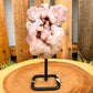 Buy Magic Crystals Pink Amethyst Polished Point, Pink Amethyst Slab #R with Druzy Pockets on a stand. Pink Amethyst Slab - Druzy Amethyst Stone on Stand, Point, Stone Point, Crystal Point, Amethyst Stones on stand at Magic Crystals. Natural Amethyst Gemstone for PROTECTION, PEACE, INSPIRATION. Magiccrystals.com