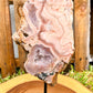 Buy Magic Crystals Pink Amethyst Polished Point, Pink Amethyst Slab #V with Druzy Pockets on a stand. Pink Amethyst Slab - Druzy Amethyst Stone on Stand, Point, Stone Point, Crystal Point, Amethyst Stones on stand at Magic Crystals. Natural Amethyst Gemstone for PROTECTION, PEACE, INSPIRATION. Magiccrystals.com