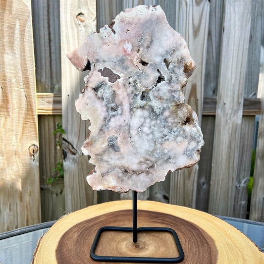 Pink Amethyst Double Sided Slab on a stand - #H