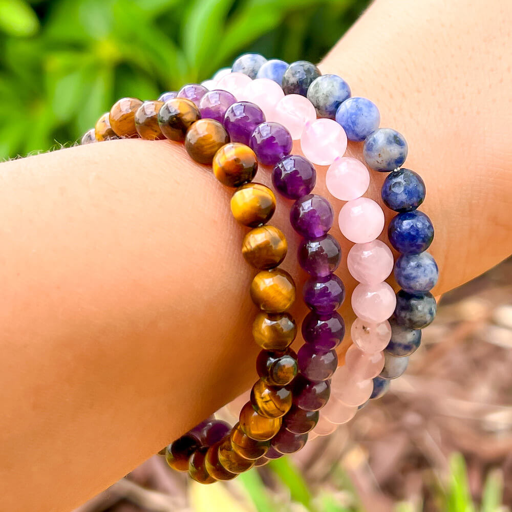 Natural Crystal Seven Chakras Treatment Stone Planetary Bracelet Healthy  Energy Quartz Amethyst Cluster Ore collection Gift Set