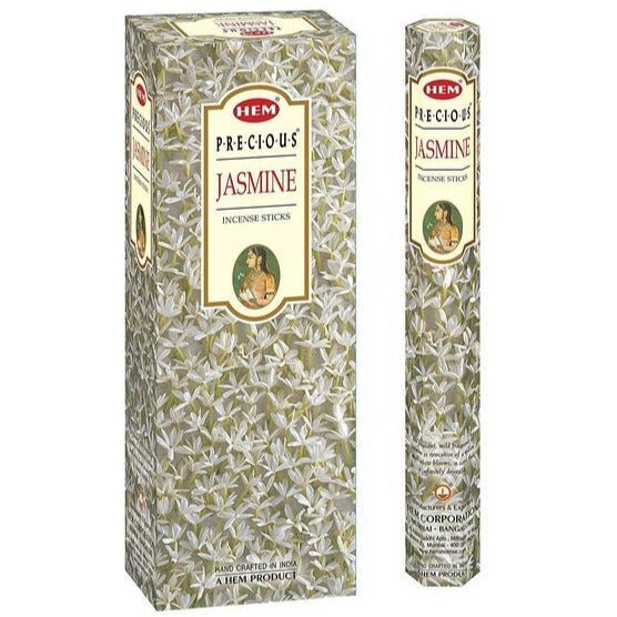 Free Shipping Available. Shop for Hem Precious Jasmine Incense Sticks Natural Fragrance - Incienso Jazmin at Magic Crystals. 6 tubes of 20 sticks, 120 sticks total. Quality Incense. Hem is known throughout the world for producing traditional incense made from quality woods, flowers, resins, and essential oils.