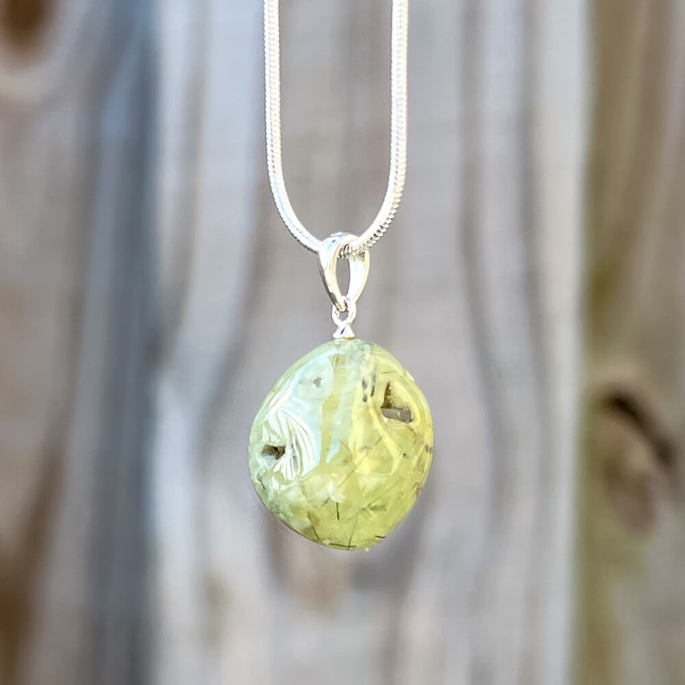Looking for a Genuine Prehnite necklace? Shop at Magic Crystals for Prehnite pendants. polished Stone Crystal. Polished Prehnite. Prehnite Jewelry, Genuine Prehnite Beads necklaces for Women, Healing Crystal Pendant, Protection Balance Calming Bracelet Gift. FREE SHIPPING available.