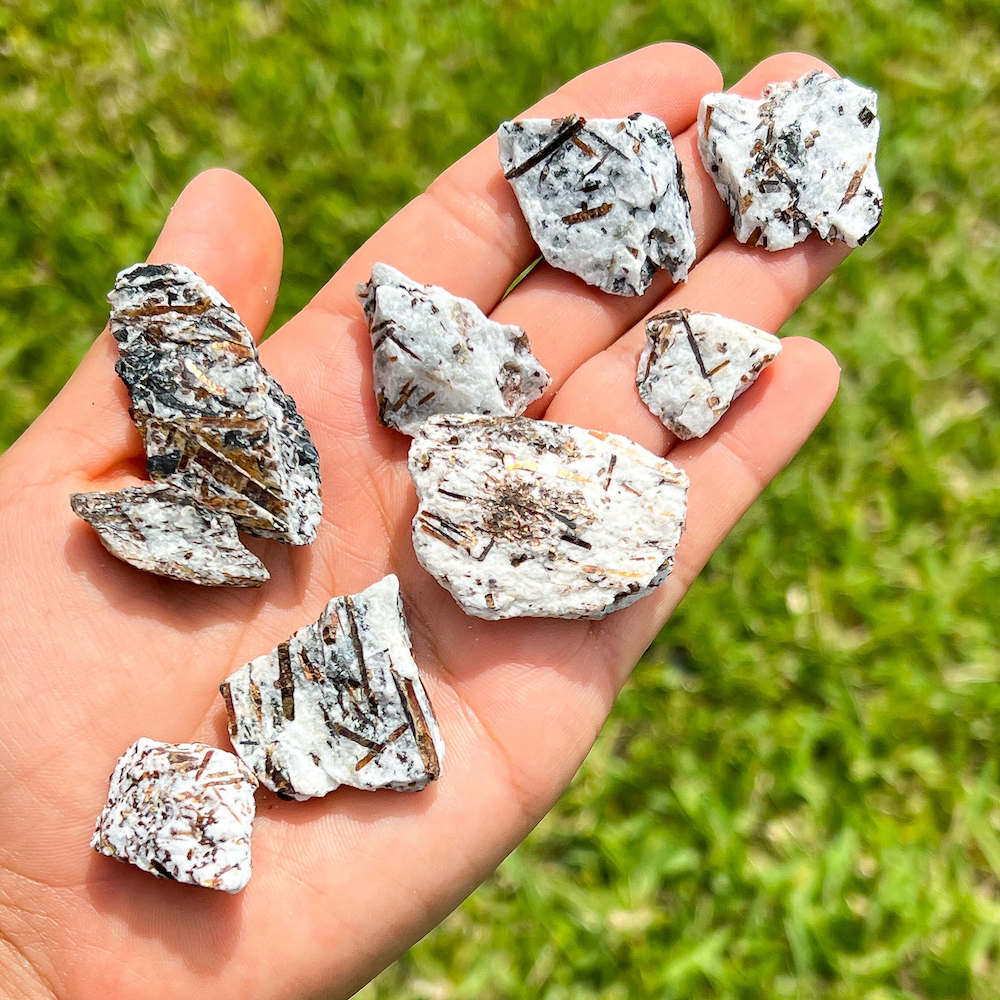 Looking for Astrophyllite? Astrophyllite Crystal, Raw Astrophyllite, Astrophyllite Palm Stone, Astrophyllite Crystals, Astrophyllite Stone at Magic Crystals! These gorgeous Astrophyllite  are from Russia. Enjoy FREE SHIPPING. ONE Astrophyllite stone mineral