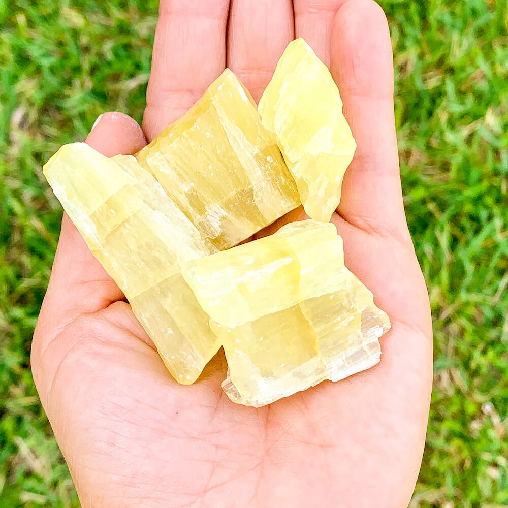 Looking for Raw Pineapple Calcite? Magic Crystals carries Pineapple Chunk, also known as Lemon Calcite Raw Chunk. FREE SHIPPING available on Pineapple Crystal.  Healing Stone | Metaphysical Stone | Meditation. Yellow Calcite has beautifully positive and joyful energy. It bolsters your personal power and optimism.