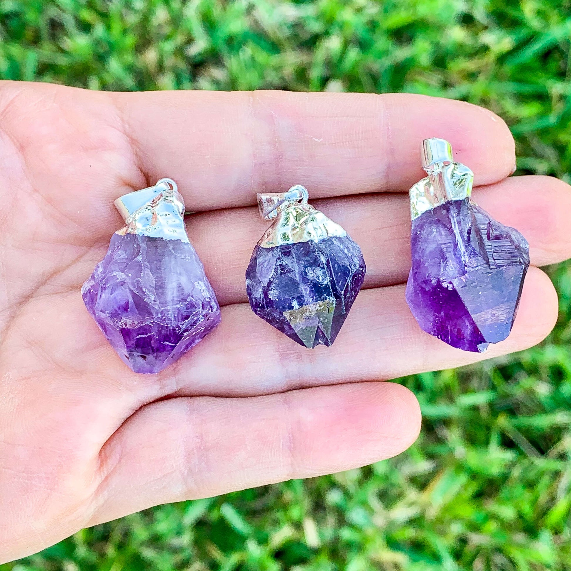 Raw Amethyst Pendant Amethyst necklace Healing - Magic Crystals - Stone Necklace