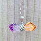 Raw Amethyst and Citrine Pendant Necklace
